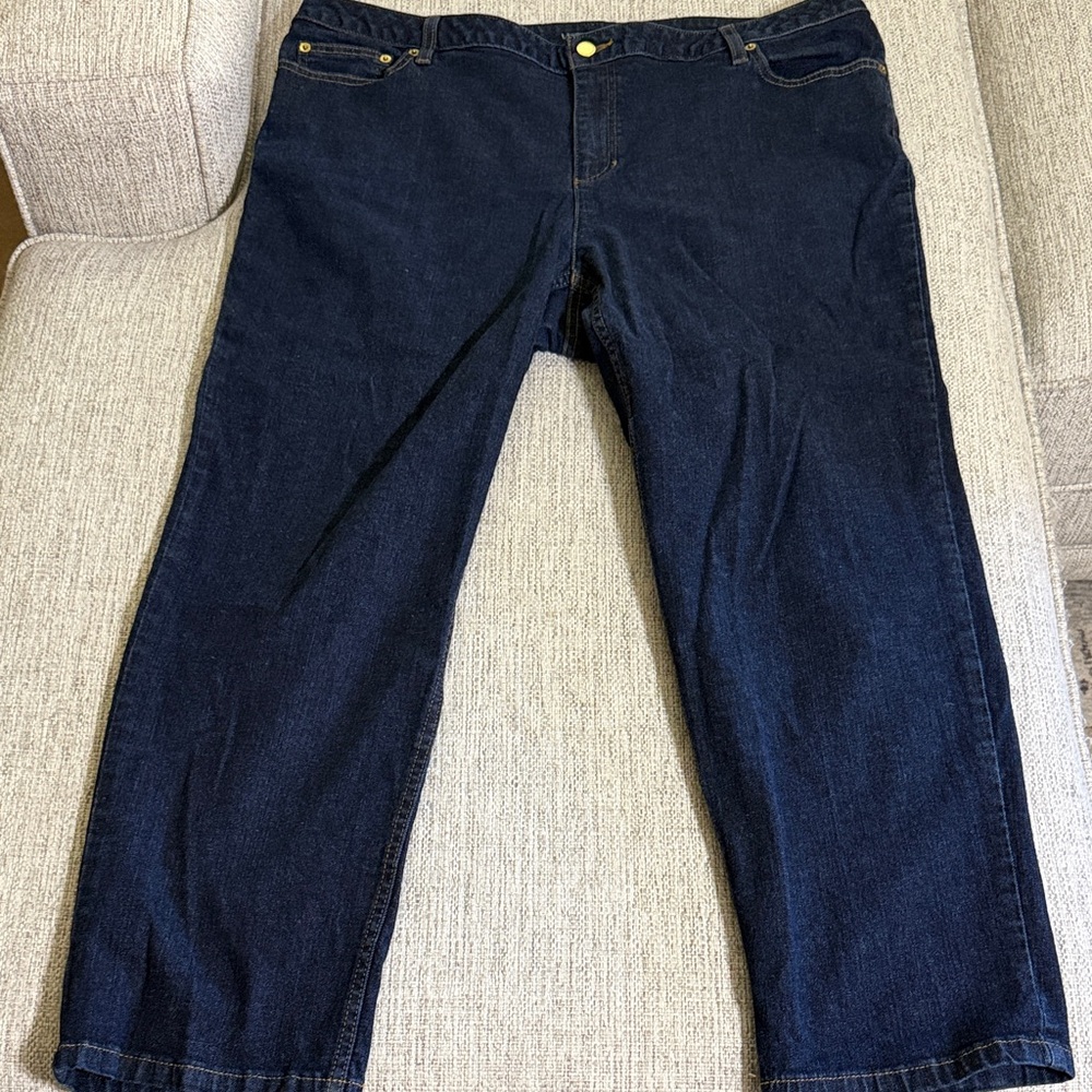 Liz Claiborne Dark Wash Slim Straight Ankle Jeans 20WP Hepburn - Picture 4 of 14